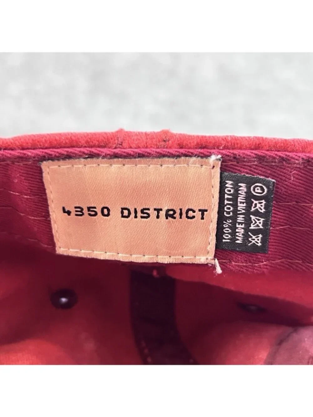 Mama Bear Embroidered 4350 District Cap Hat With Hook Loop Back Red Distressed